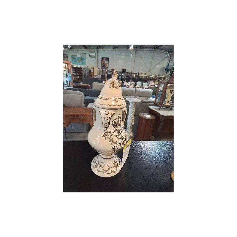 VASE COUVERT CÉRAMIQUE A LA COURONNE NIDERVILLER NANCY 35CM