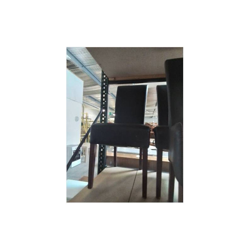 CHAISE PIÈTEMENT BOIS ASSISE PU CHOCOLAT 