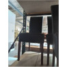 CHAISE PIÈTEMENT BOIS ASSISE PU CHOCOLAT 