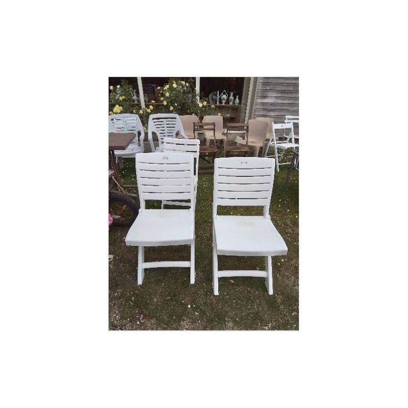 CHAISE DE JARDIN PLIANTE RÉSINE BLANC ALIBERT