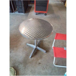 TABLE RONDE BISTROT ALU 60CM