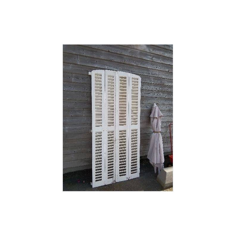 PAIRE DE PERSIENNES BOIS PEINT 202X91