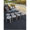 TABOURET DE JARDIN RÉSINE CRÈME 