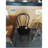 CHAISE BISTROT METAL NOIR DOSSIER CINTRÉ ASSISE PU NOIR