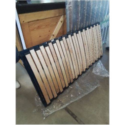 SOMMIER CADRE A LATTES  METAL BLEU EXTENSIBLE DE 84 A 156X190 CM