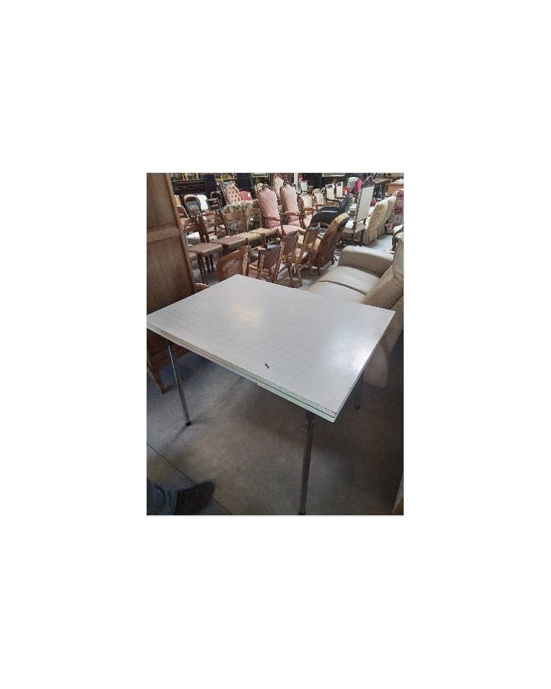 TABLE RECTANGULAIRE FORMICA BLANC A RALLONGES 