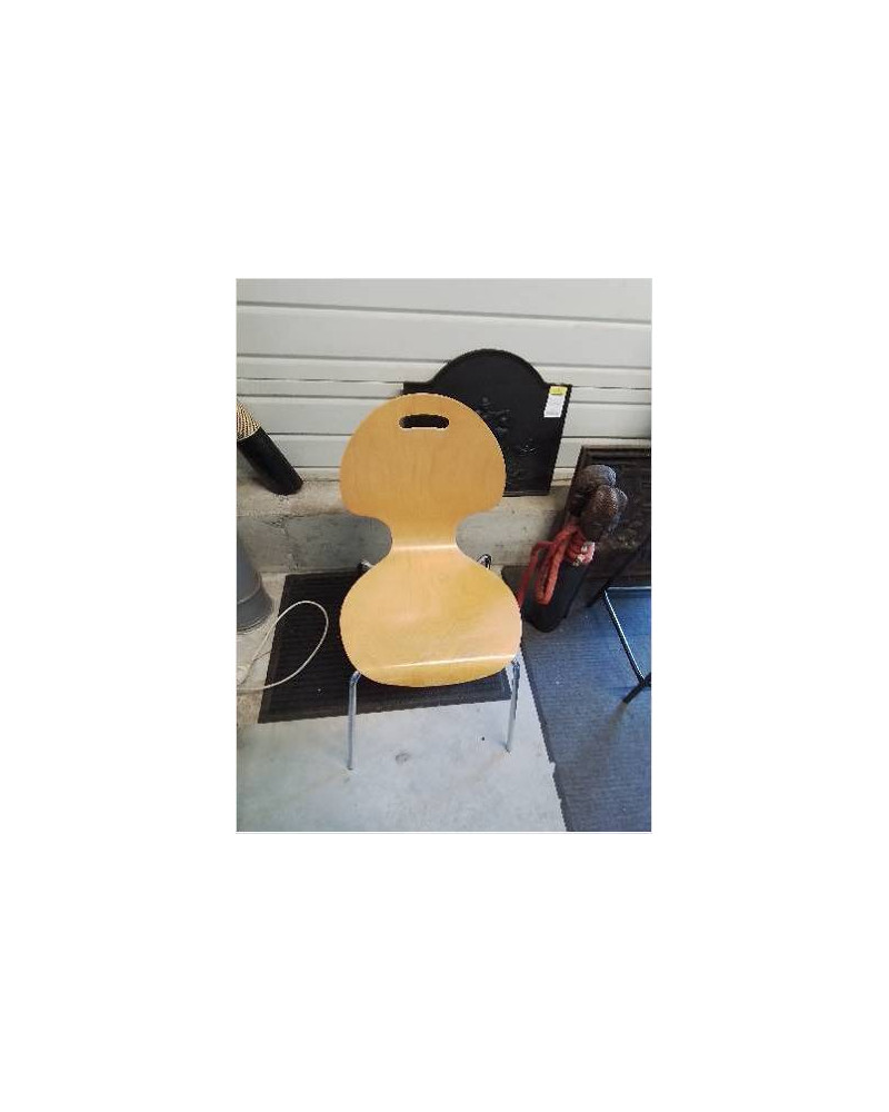 CHAISE CONTREPLAQUÉ PIEDS MÉTAL CHROMÉ 