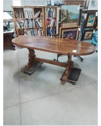TABLE MONASTÈRE OVALE  ECHANCREE CHENE 200X88X77