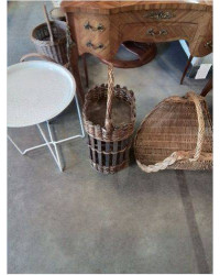 PANIER PORTE BOUTEILLES VANNERIE ET BOIS