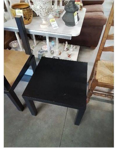 TABLE BASSE CARRÉ BOIS NOIR