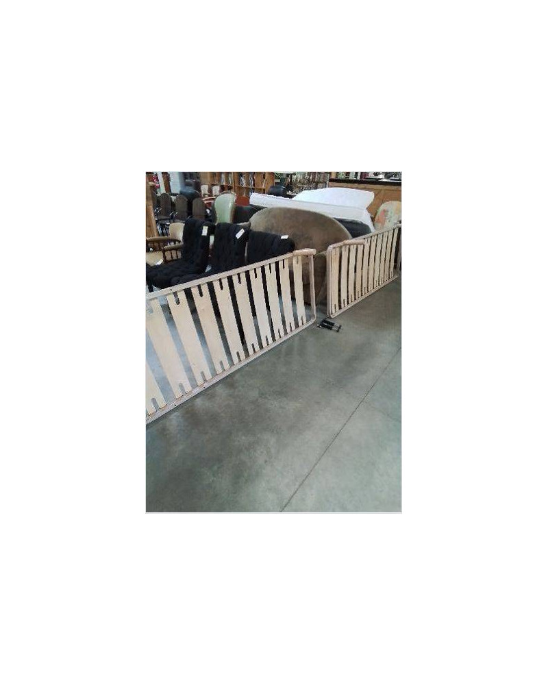 PAIRE DE SOMMIERS CADRE MÉTAL CRÈME A LATTES 2X80X160