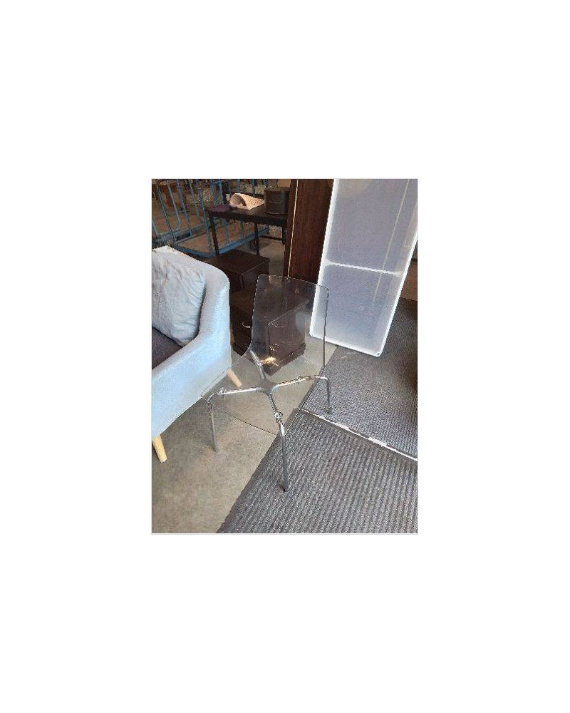 CHAISE PLASTIQUE TRANSPARENT PIÈTEMENT MÉTAL CHROMÉ 