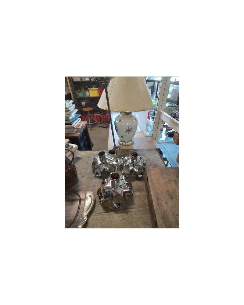 LUSTRE MÉTAL INOX 3 FEUX