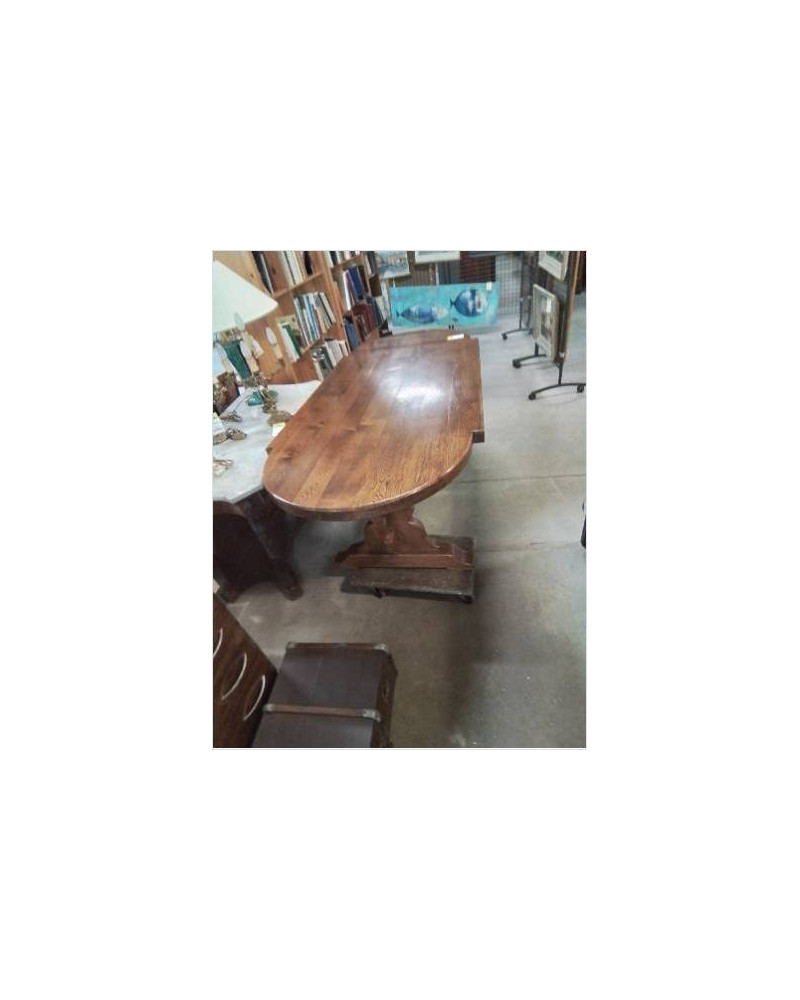 TABLE MONASTÈRE OVALE  ECHANCREE CHENE 200X88X77