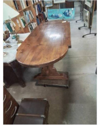 TABLE MONASTÈRE OVALE  ECHANCREE CHENE 200X88X77