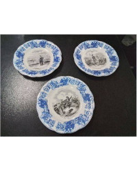 3 ASSIETTES CÉRAMIQUE EXPÉDITION D ORIENT GIEN 1845