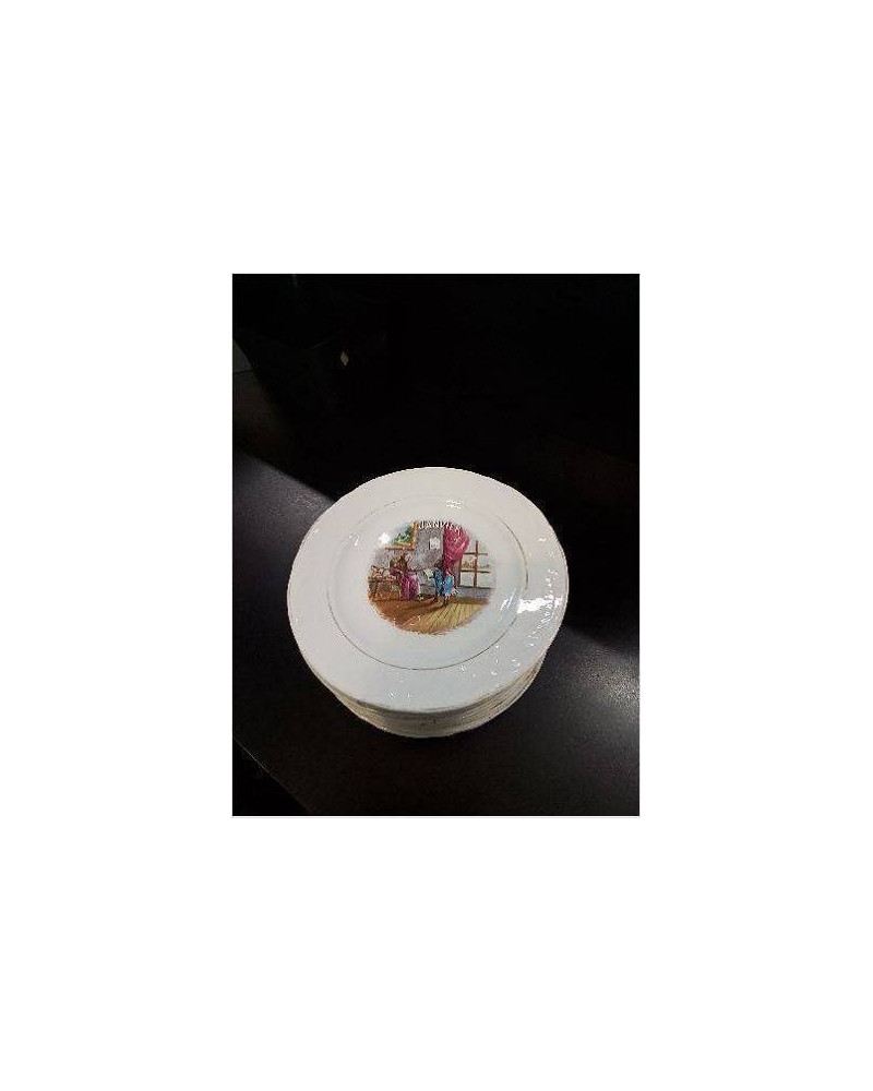 12 ASSIETTES TERRE DE FER ST AMAND LES MOIS (OCTOBRE RECOLLEE)