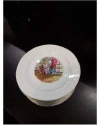 12 ASSIETTES TERRE DE FER ST AMAND LES MOIS (OCTOBRE RECOLLEE)