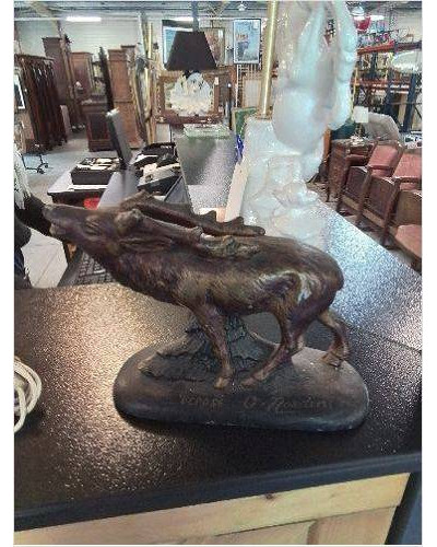 SCULPTURE PLATRE CERF