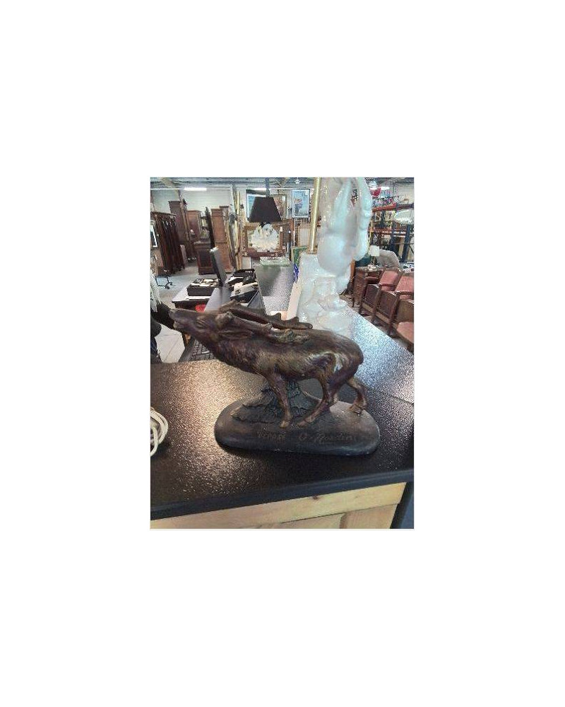 SCULPTURE PLATRE CERF
