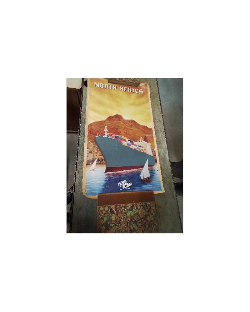 AFFICHE OFFSET  CMA CGM THE FRENCH LINE NORTH AFRICA AGENCE ANIS  2002 98X56