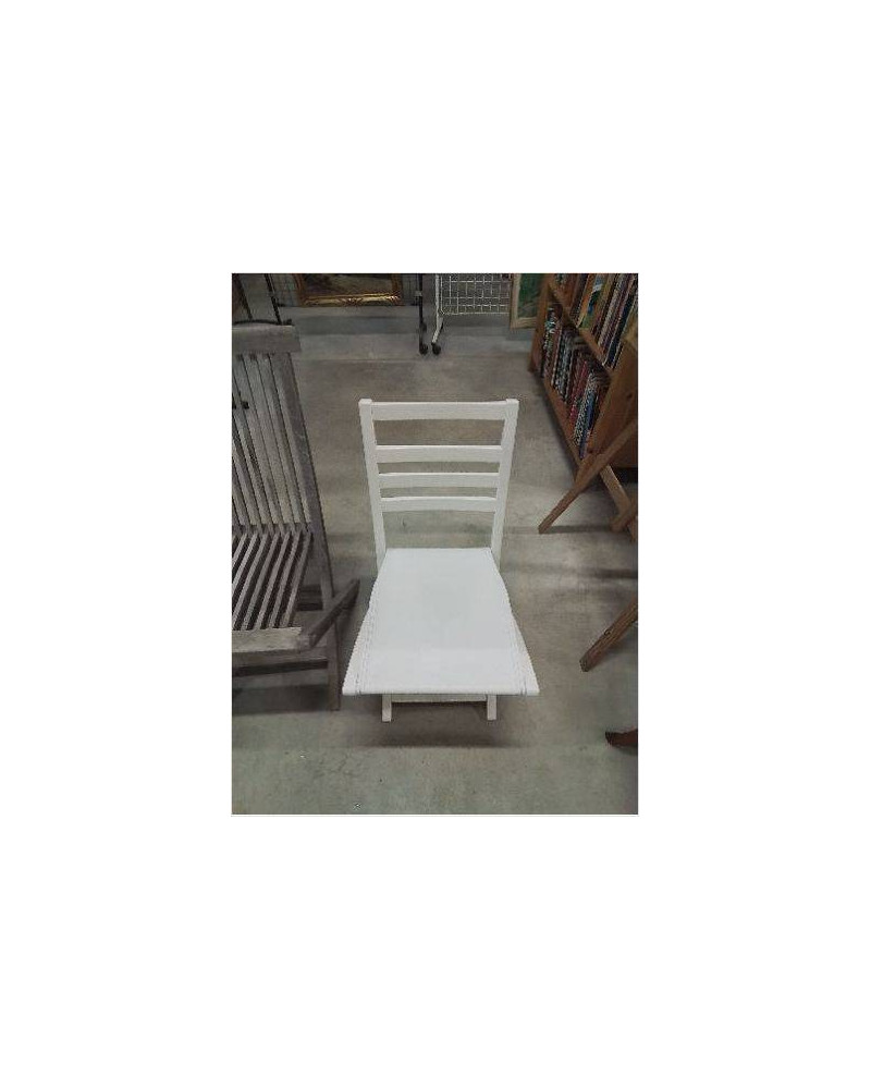 CHAISE DE JARDIN PLIANTE BOIS ASSISE PU BLANC
