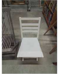 CHAISE DE JARDIN PLIANTE BOIS ASSISE PU BLANC
