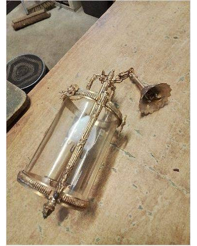 LANTERNE BRONZE ET VERRE 2...