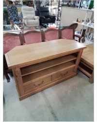 MEUBLE TV CHÊNE BLOND 2 NICHES 2 TIROIRS 