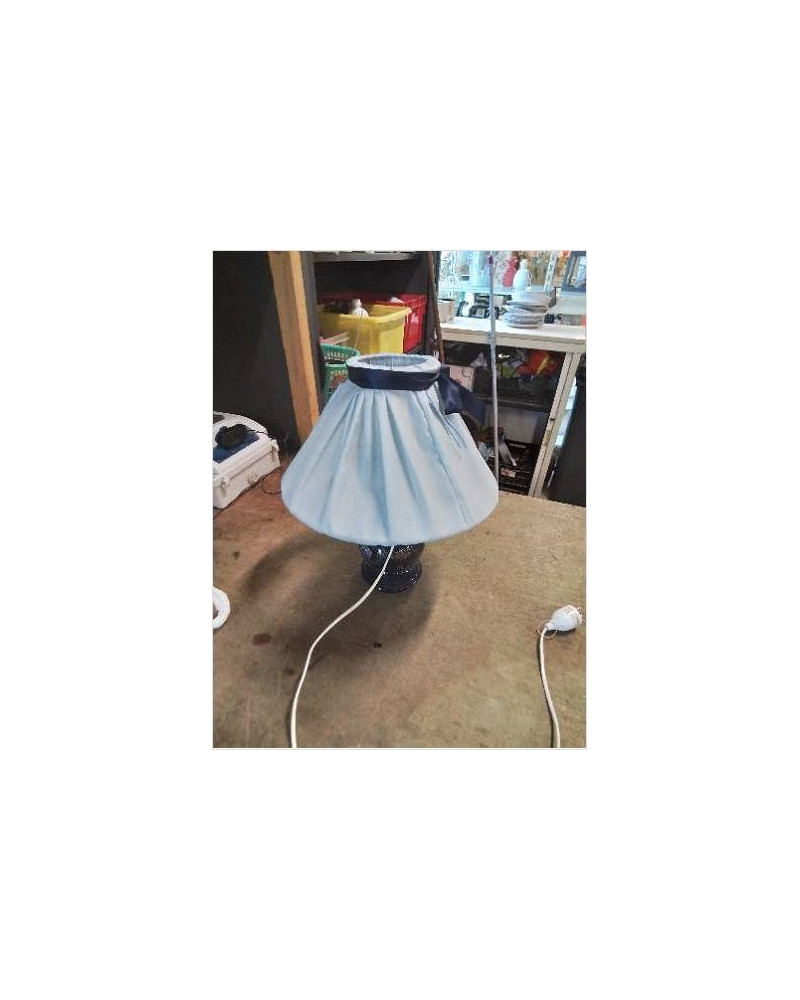 LAMPE CÉRAMIQUE BLEU AJ VOLANT BLEU 