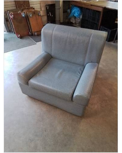 FAUTEUIL CONVERTIBLE PU BLEU 