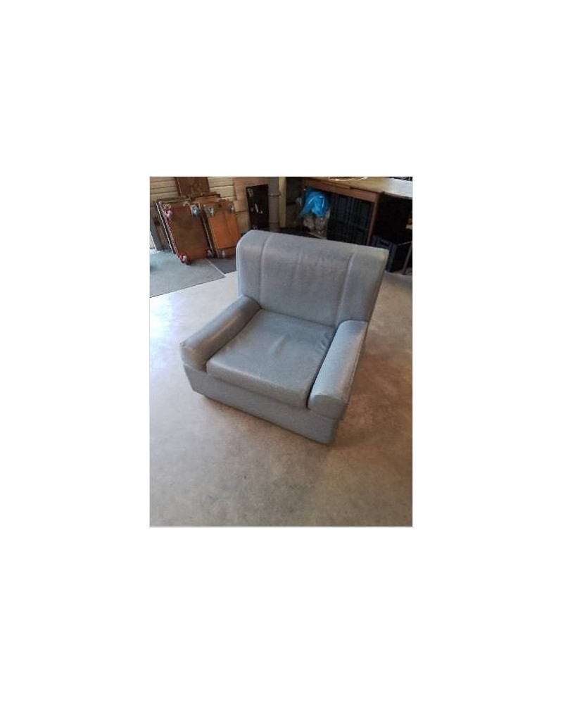 FAUTEUIL CONVERTIBLE PU BLEU 