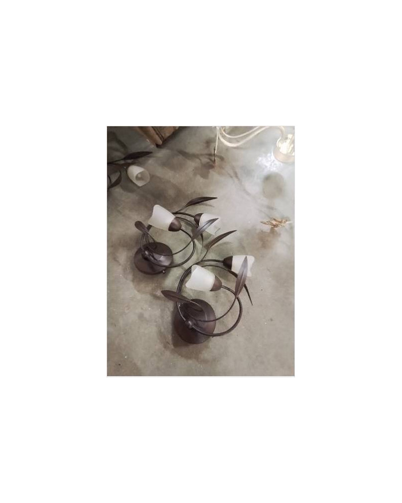 PAIRE D APPLIQUES 2 FEUX METAL CHOCOLAT