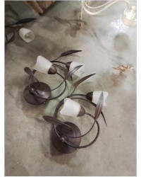 PAIRE D APPLIQUES 2 FEUX METAL CHOCOLAT