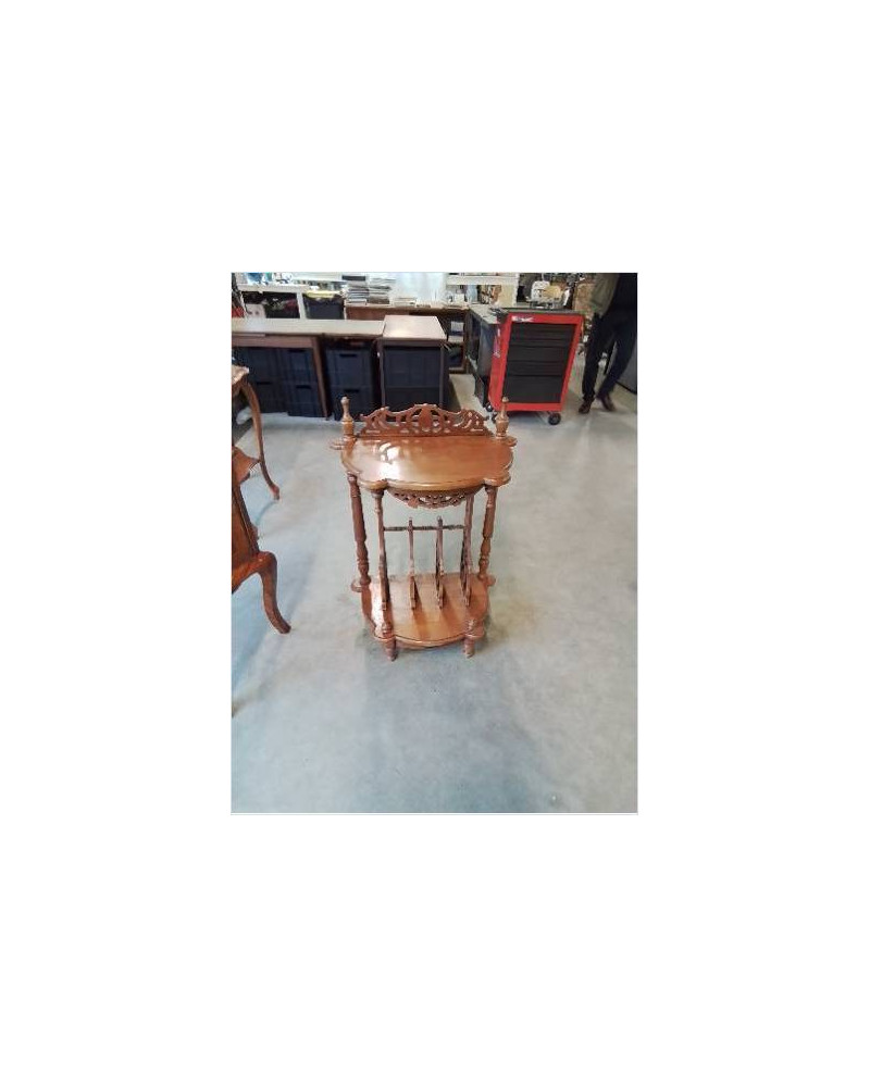 MEUBLE PORTE REVUES BOIS CLAIR SCULPTÉ 1 TIROIR