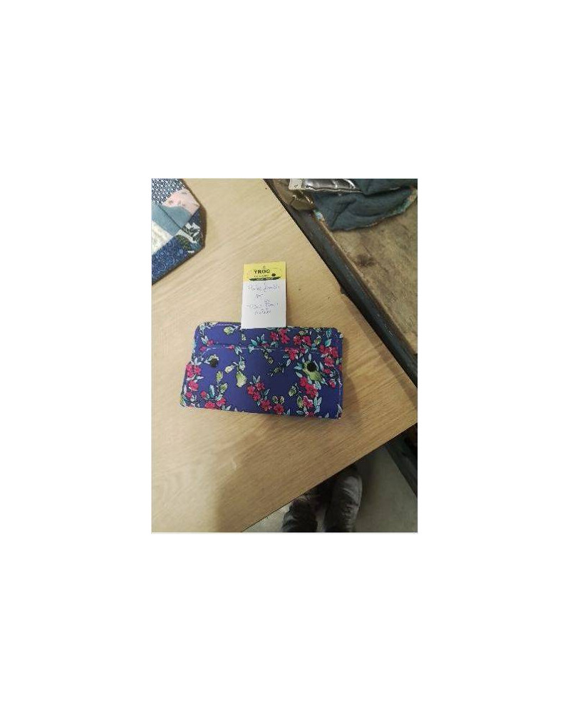 PORTE-FEUILLE TISSU FLEURI VIOLET 
