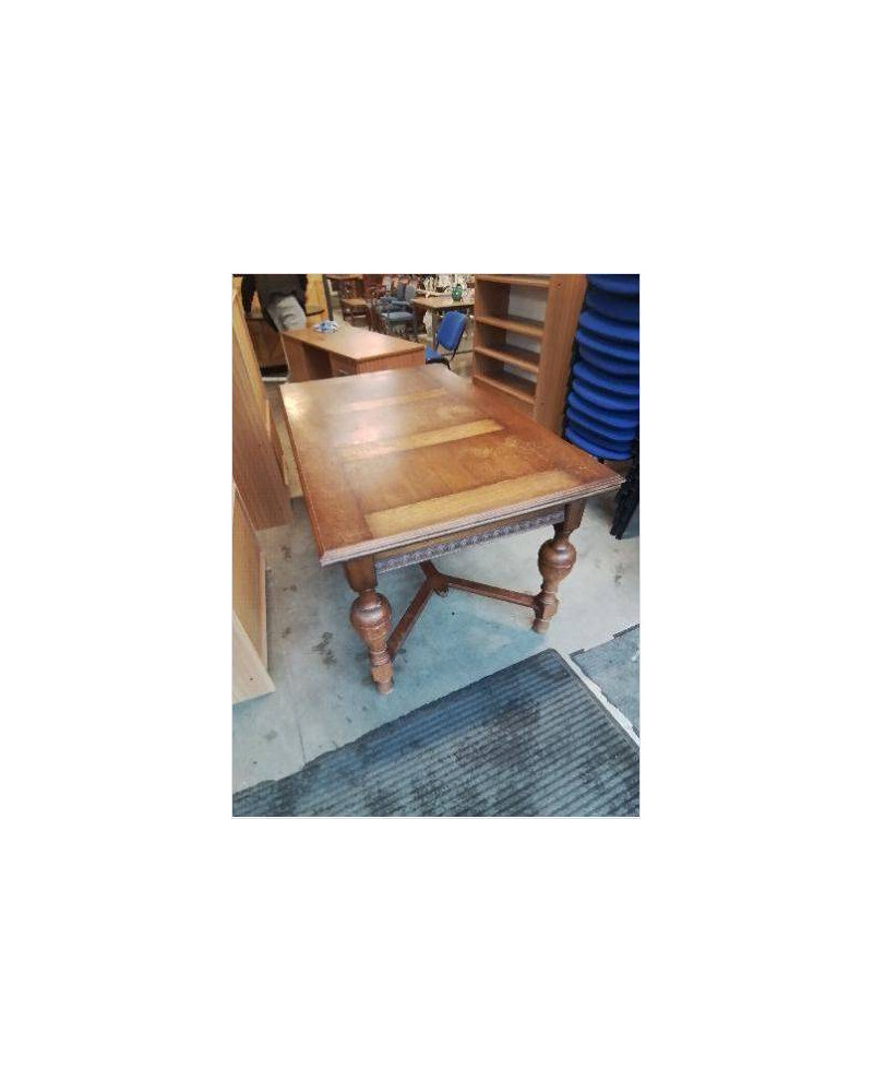 TABLE RECTANGULAIRE EXTENSIBLE A ENTRETOISE PIEDS BALUSTRE 150X90X78