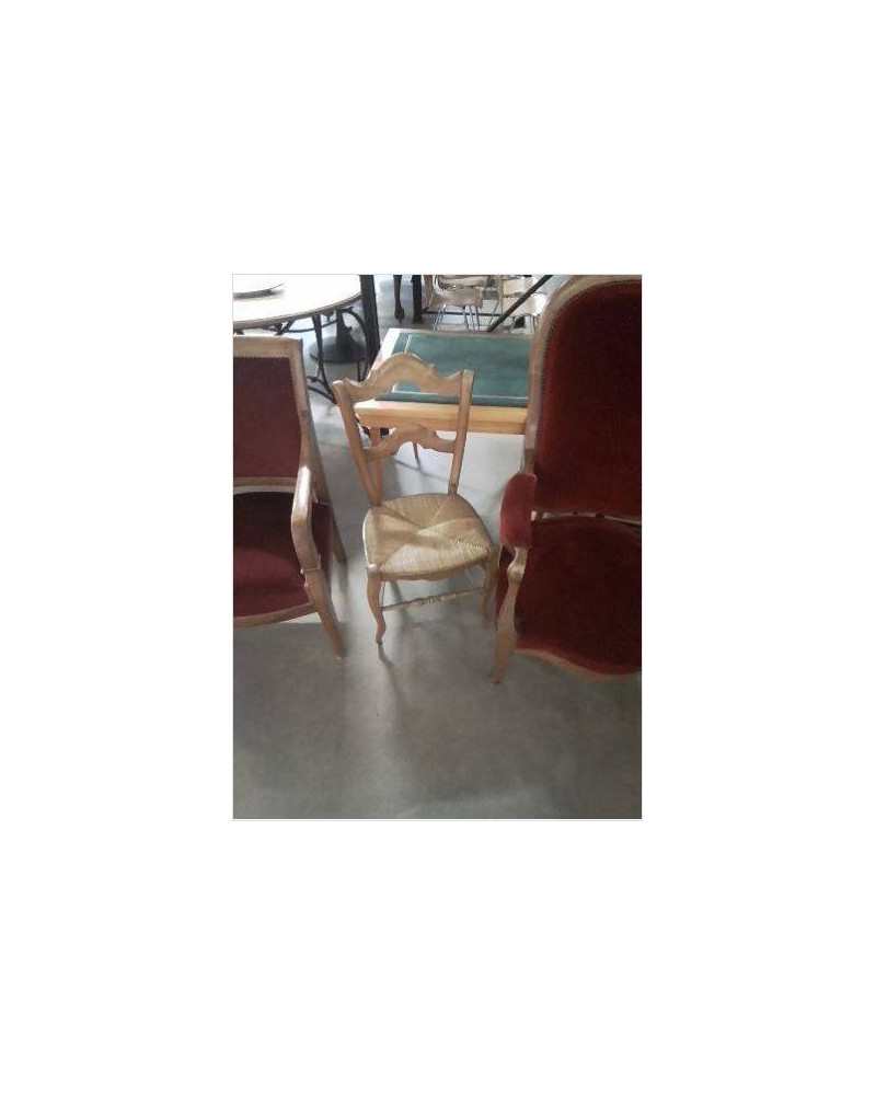CHAISE BOIS PAILLÉ DOSSIER CINTRÉ CHANTOURNÉ XIXE