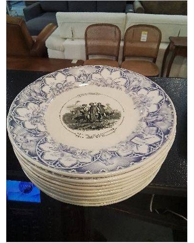 11 ASSIETTES CERAMIQUE ANCIEN TESTAMENT SARREGUEMINES 