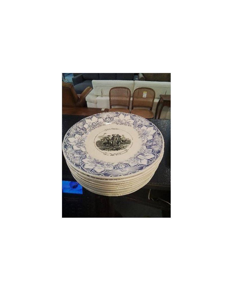 11 ASSIETTES CERAMIQUE ANCIEN TESTAMENT SARREGUEMINES 