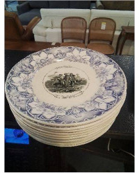 11 ASSIETTES CERAMIQUE ANCIEN TESTAMENT SARREGUEMINES 
