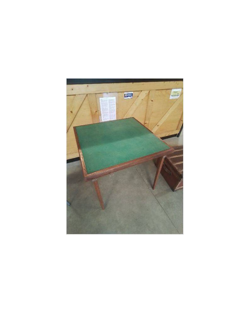 TABLE A JEU PLIANTE BOIS PLATEAU TISSU VERT XXE