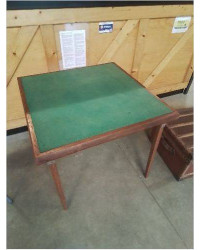 TABLE A JEU PLIANTE BOIS PLATEAU TISSU VERT XXE