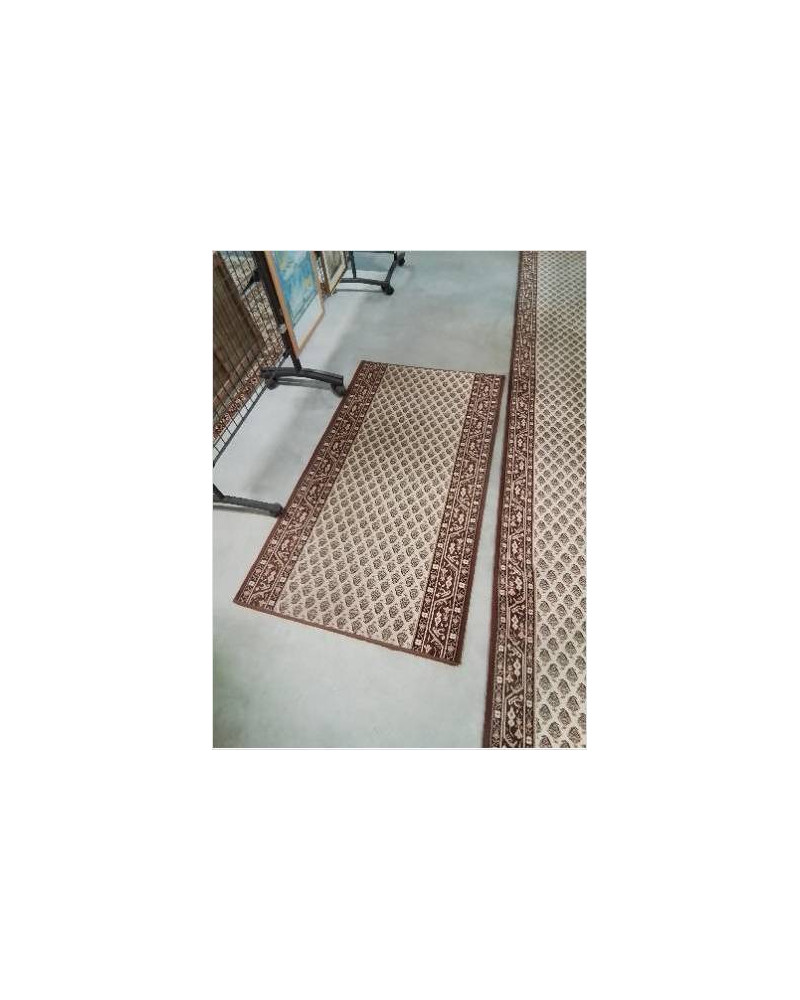 TAPIS LAINE MARRON ECRU 83X150CM