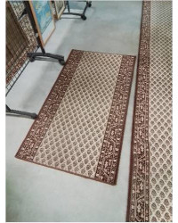 TAPIS LAINE MARRON ECRU 83X150CM