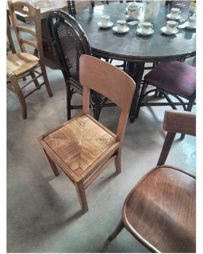 CHAISE BOIS CLAIR PAILLÉ...