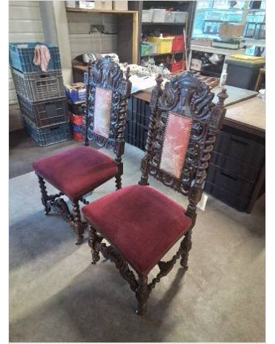 PAIRE DE CHAISES BOIS...
