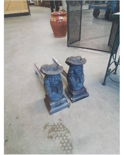 PAIRE DE CHENETS FONTE...