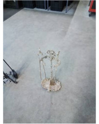 SERVITEUR DE CHEMINÉE BRONZE DORE STYLE LOUIS XV 4 PIÈCES 