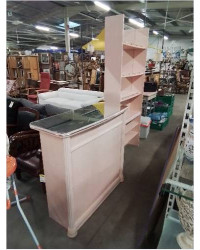 BAR ET ETAGERE A VERRES BOIS PEINT 